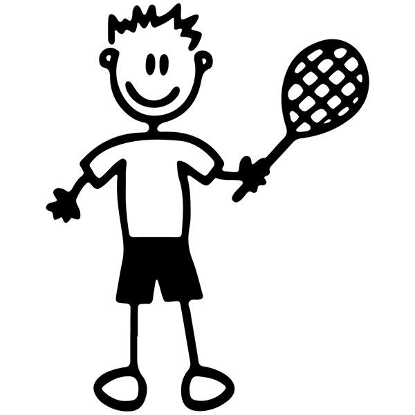 Car & Motorbike Stickers: Boy tennis player