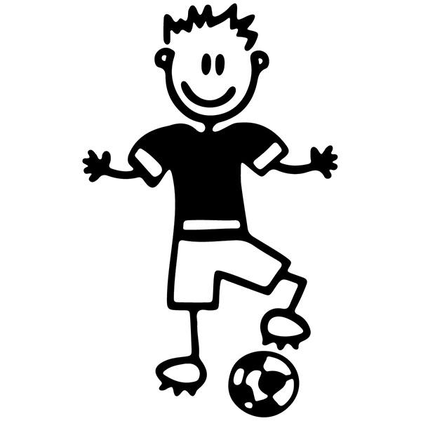 Car & Motorbike Stickers: Boy playing football