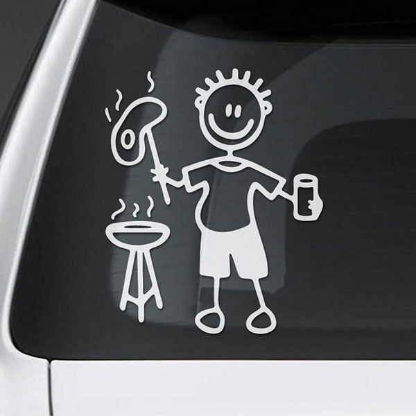 Car & Motorbike Stickers: Dad doing a barbecue