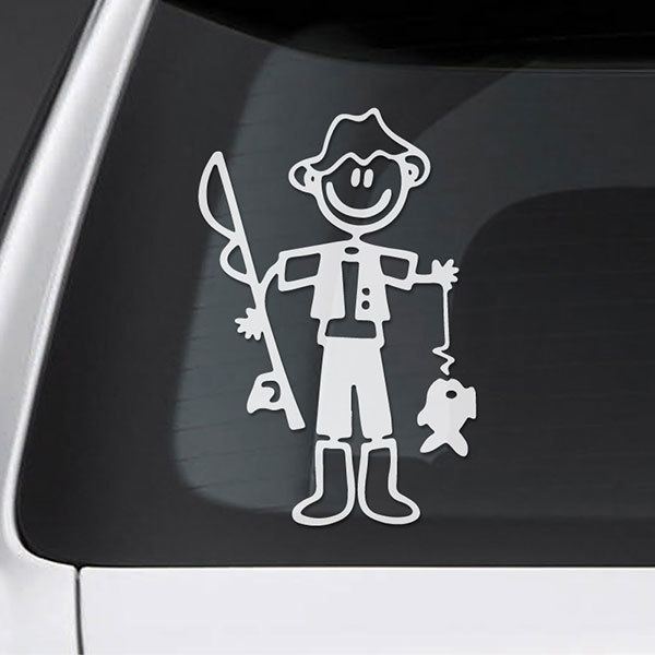 Car & Motorbike Stickers: Dad fisherman