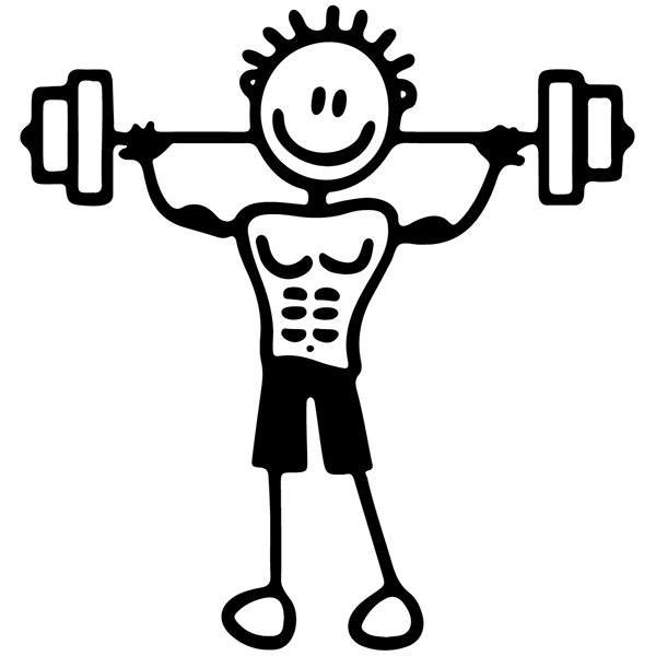 Car & Motorbike Stickers: Dad lifting weights