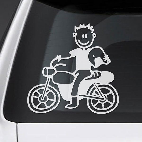 Car & Motorbike Stickers: Dad riding a motorcycle