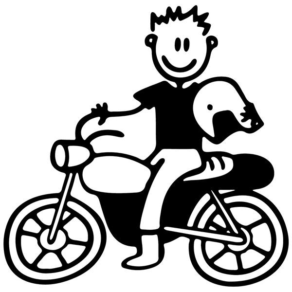 Car & Motorbike Stickers: Dad riding a motorcycle