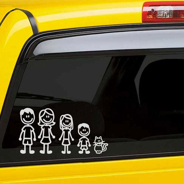 Car & Motorbike Stickers: Set 14X Sticker Happy Family