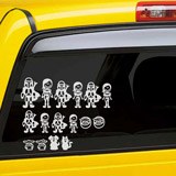 Car & Motorbike Stickers: Set 16X Sticker Mandalorian Family 4