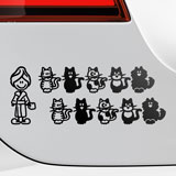 Car & Motorbike Stickers: Set 11X Woman with Pets 3