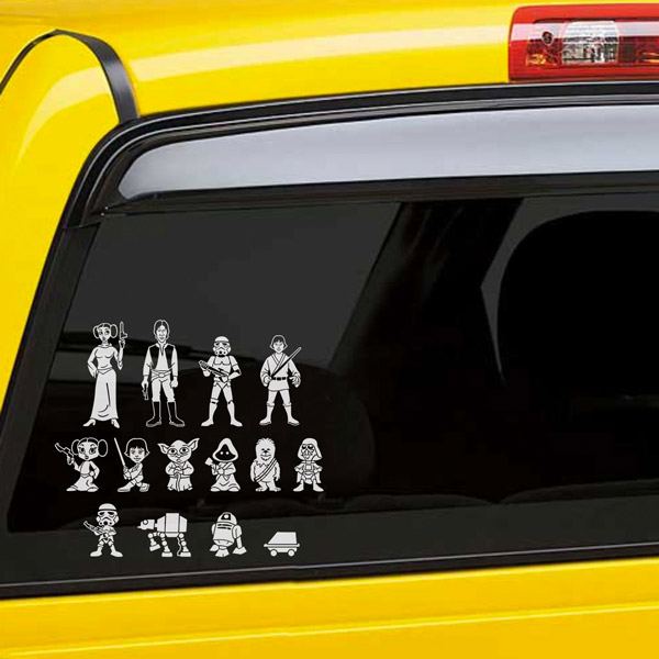 Car & Motorbike Stickers: Set 14X Star Wars Characters