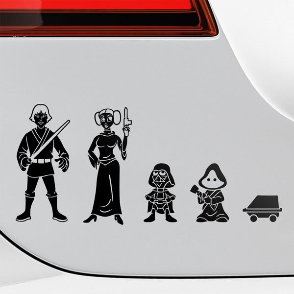 Car & Motorbike Stickers: Set 5X Luke Skywalker Family