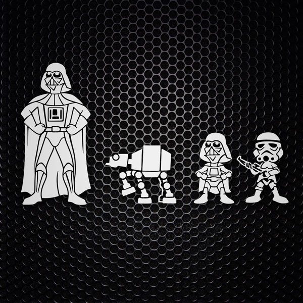 Car & Motorbike Stickers: Set 4X Darth Vader Family
