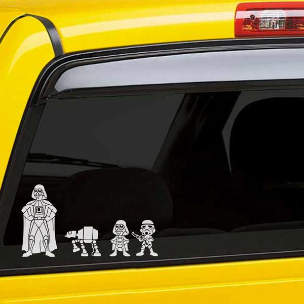 Car & Motorbike Stickers: Set 4X Darth Vader Family