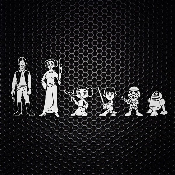 Car & Motorbike Stickers: Set 6X Han Solo Family