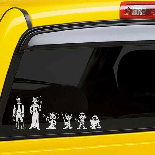 Car & Motorbike Stickers: Set 6X Han Solo Family