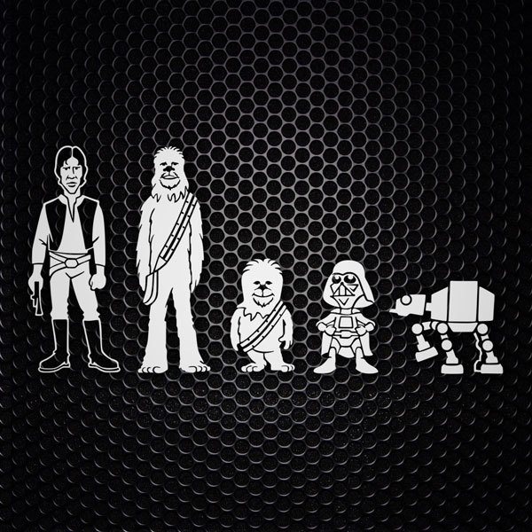 Car & Motorbike Stickers: Set 5X Chewbacca Family