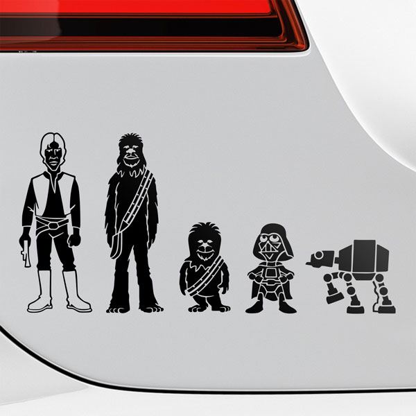 Car & Motorbike Stickers: Set 5X Chewbacca Family