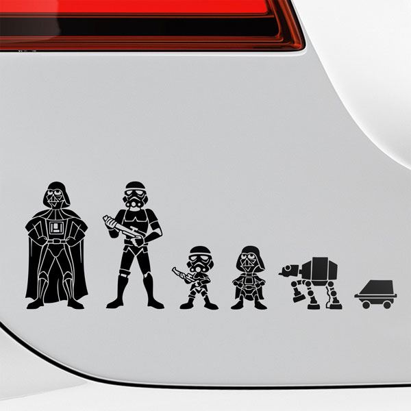 Car & Motorbike Stickers: Set 6X Evil Family