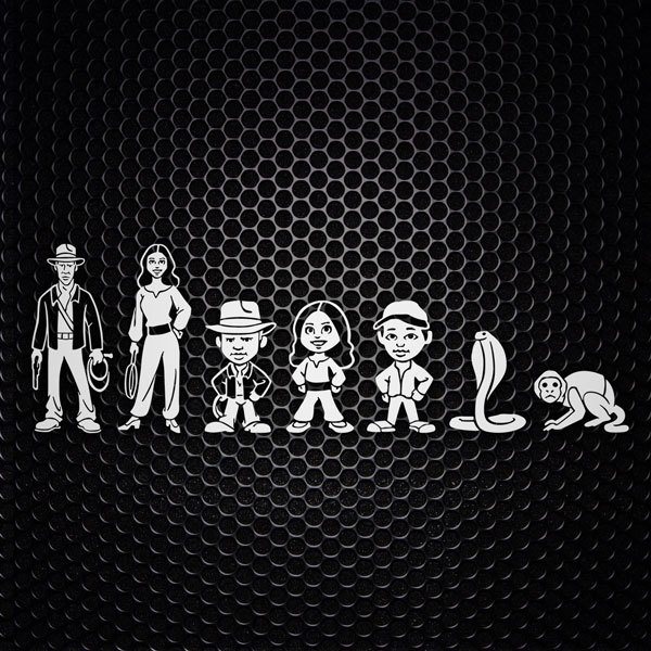 Car & Motorbike Stickers: Set 7X Indiana Jones Family