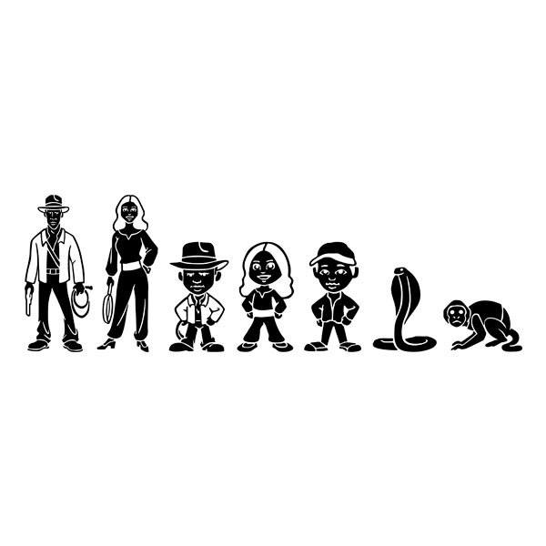 Car & Motorbike Stickers: Set 7X Indiana Jones Family