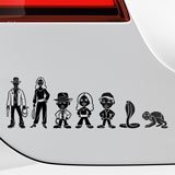 Car & Motorbike Stickers: Set 7X Indiana Jones Family 3