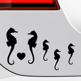 Car & Motorbike Stickers: Set 10X Seahorses 3