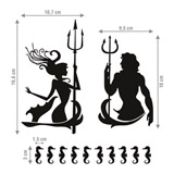 Car & Motorbike Stickers: Set 12X Sea Gods 2