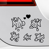 Car & Motorbike Stickers: Set 5X Happy Fish 3