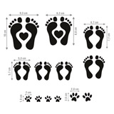Car & Motorbike Stickers: Set 13 X Footprints Family 2