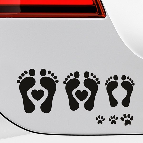 Car & Motorbike Stickers: Set 13 X Footprints Family