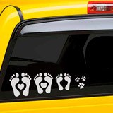 Car & Motorbike Stickers: Set 13 X Footprints Family 4