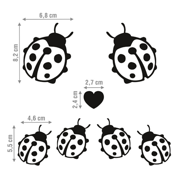 Car & Motorbike Stickers: Set 7X Ladybirds