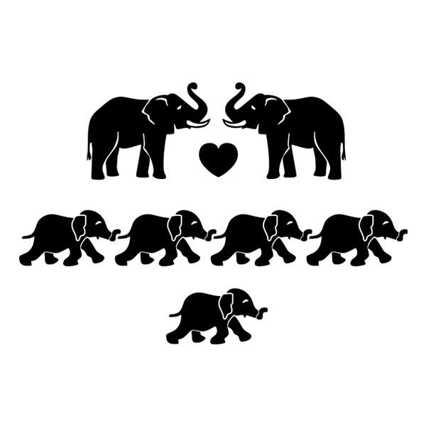 Car & Motorbike Stickers: Set 8X Elephants