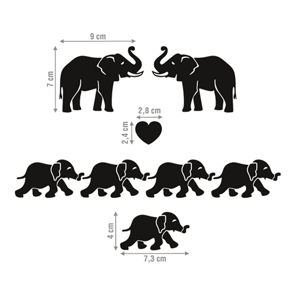 Car & Motorbike Stickers: Set 8X Elephants