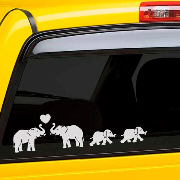 Car & Motorbike Stickers: Set 8X Elephants