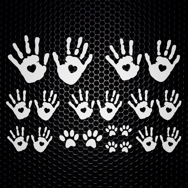 Car & Motorbike Stickers: Set 20X Handprints