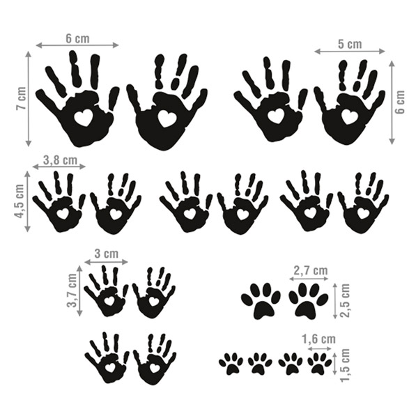 Car & Motorbike Stickers: Set 20X Handprints