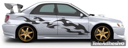 Car & Motorbike Stickers: Kit Flaming 17