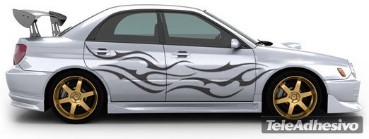 Car & Motorbike Stickers: Kit Flaming 20