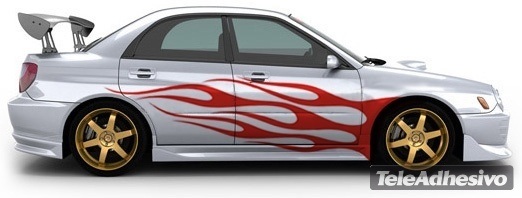 Car & Motorbike Stickers: Kit Flaming 24