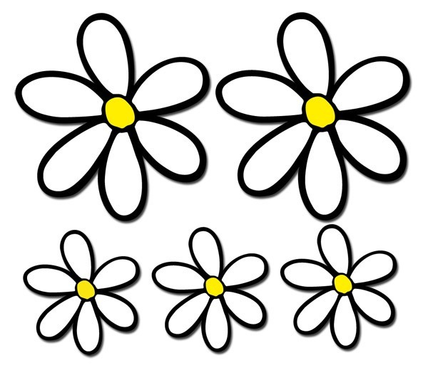 Car & Motorbike Stickers: Kit of 5 flowers margarita surf