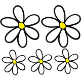 Car & Motorbike Stickers: Kit of 5 flowers margarita surf 3