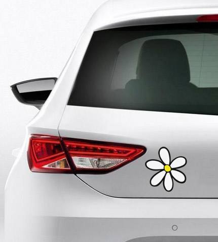 Car & Motorbike Stickers: Kit of 5 Surf Daisy Flowers