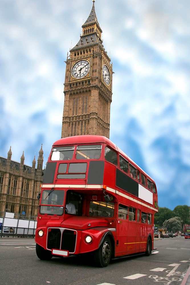 Wall Murals: Big Ben and British bus