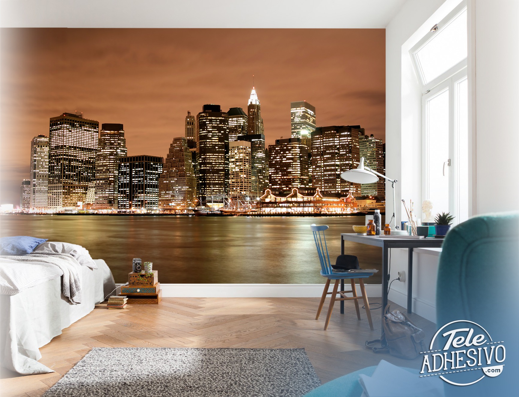 Wall Murals: New York Skyline at night