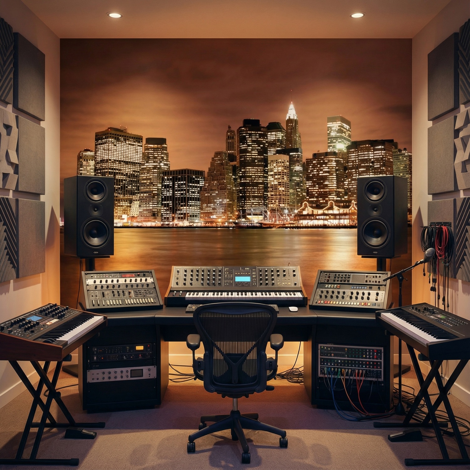 Wall Murals: New York Skyline at night