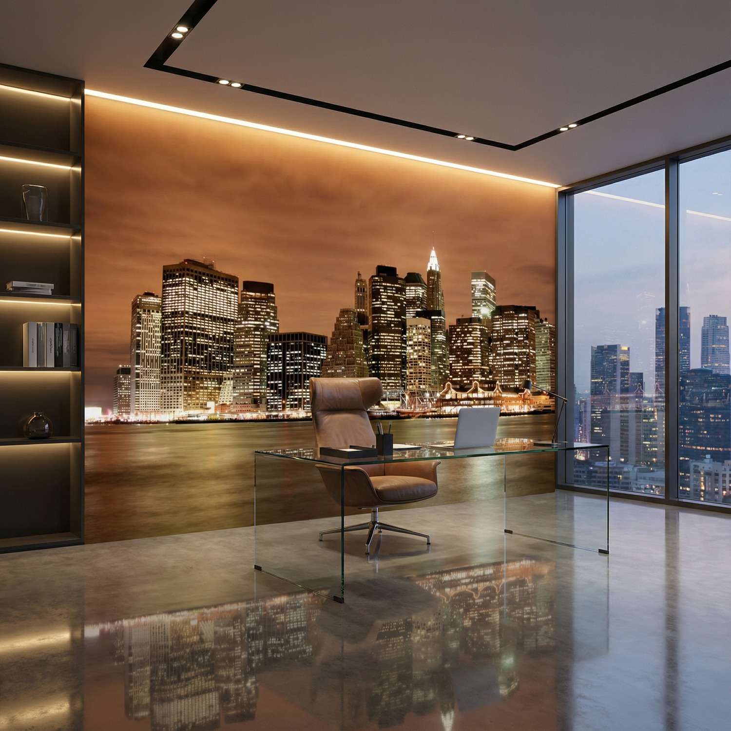 Wall Murals: New York Skyline at night