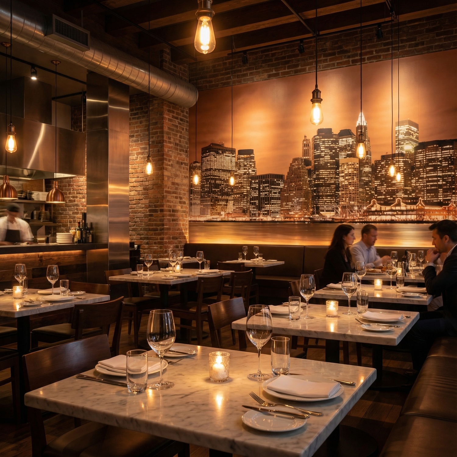 Wall Murals: New York Skyline at night