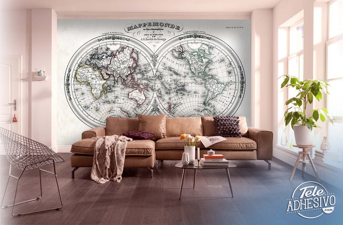 Wall Murals: Map of the World 1848