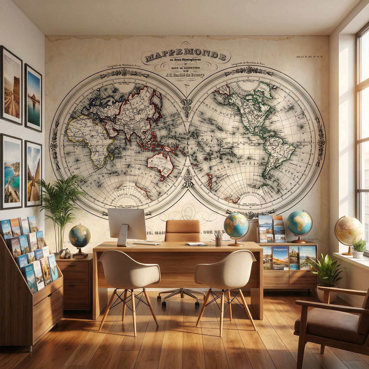 Wall Murals: Map of the World 1848