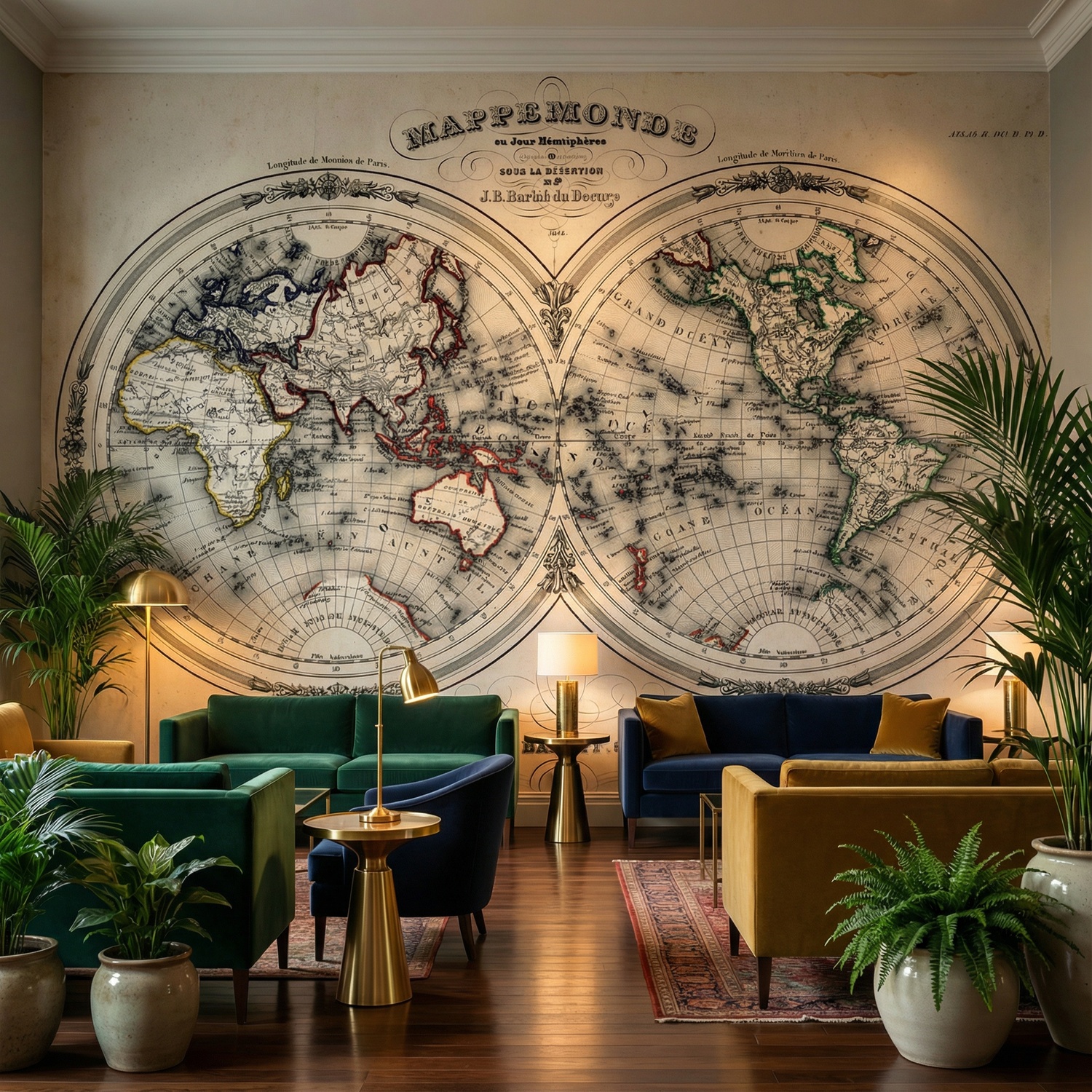 Wall Murals: Map of the World 1848