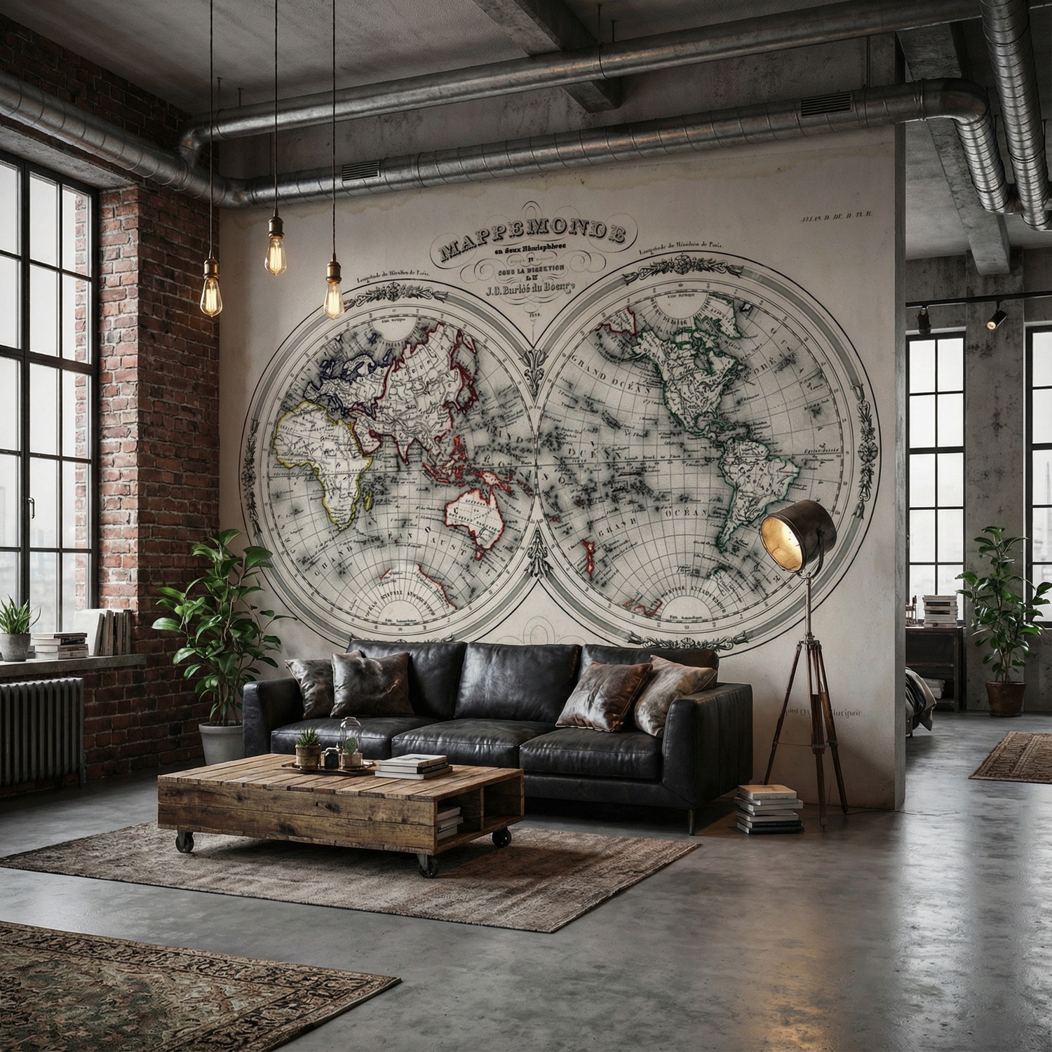 Wall Murals: Map of the World 1848