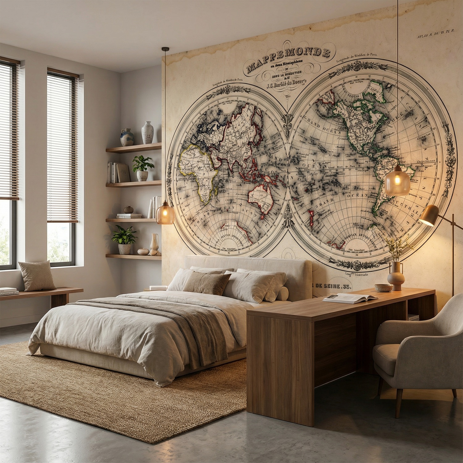Wall Murals: Map of the World 1848